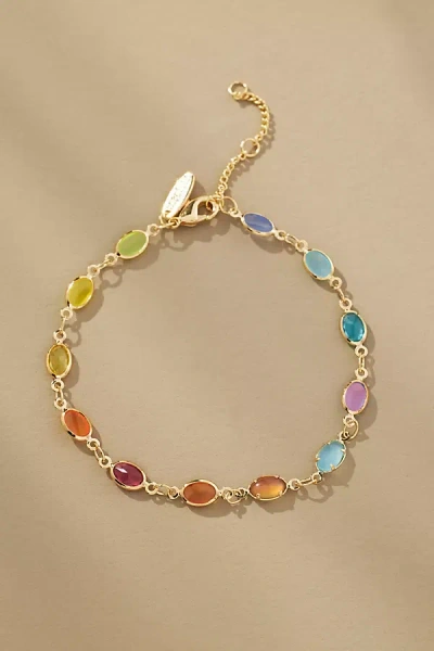 By Anthropologie Infinity Glass Stone Bracelet In Multi
