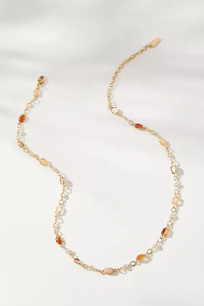 By Anthropologie Infinity Glass Stone Necklace In Brown