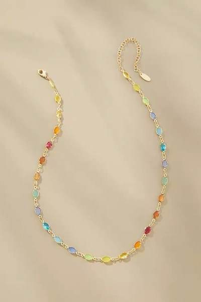 By Anthropologie Infinity Glass Stone Necklace In Multi