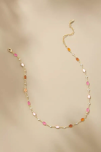 By Anthropologie Infinity Glass Stone Necklace In Gold