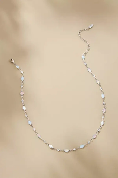 By Anthropologie Infinity Glass Stone Necklace In White