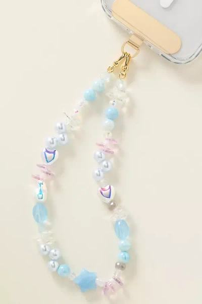 By Anthropologie Iridescent Beaded Phone Chain In White