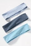 By Anthropologie Jersey Stretch Headbands, Set Of 3 In Blue