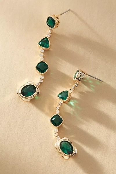 By Anthropologie Jewel Drop Earrings In Green