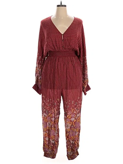 Pre-owned By Anthropologie Jumpsuit In Burgundy