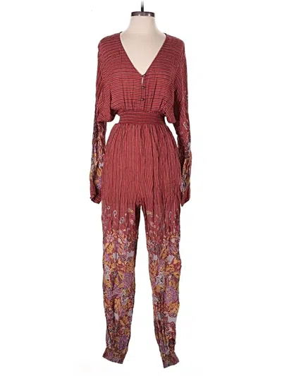 Pre-owned By Anthropologie Jumpsuit In Burgundy