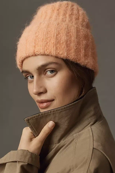 By Anthropologie Juniper Ribbed Beanie In Orange
