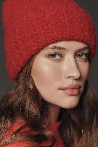 By Anthropologie Juniper Ribbed Beanie In Red