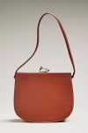 By Anthropologie Kiss-lock Smooth Satchel In Brown