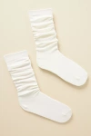 By Anthropologie Knee-high Ribbed Trouser Socks In White
