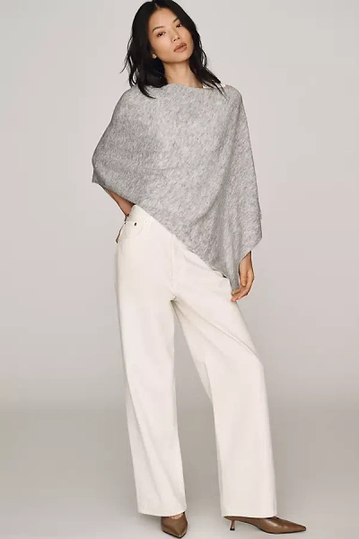 By Anthropologie Knit Asymmetric Poncho In Gray