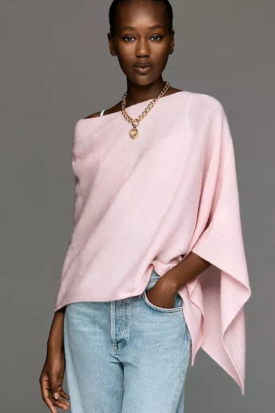 By Anthropologie Knit Asymmetric Poncho In Pink