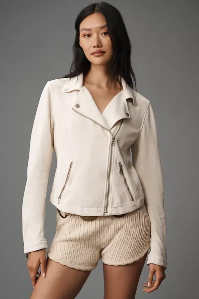 By Anthropologie Knit Moto Jacket In White
