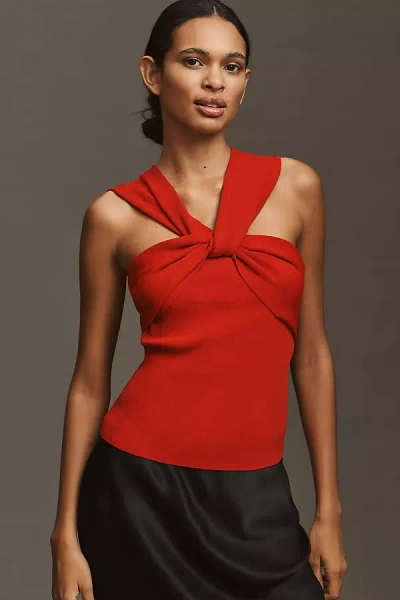 By Anthropologie Knit Off-shoulder Tank Top In Red
