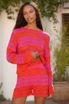 By Anthropologie Knit Pull-on Shorts In Pink