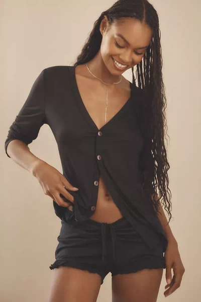 By Anthropologie Knit Ruched Shorts In Black