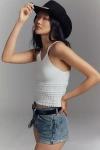 By Anthropologie Knit V-neck Linen Blend Tank Top