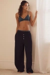 By Anthropologie Knit Waffle Boxer Pants In Black