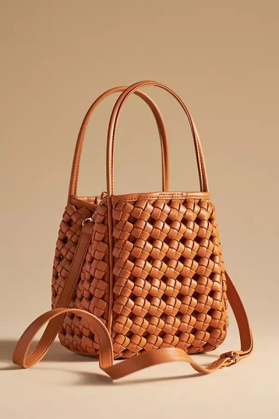 By Anthropologie Knotted Faux Leather Mini Tote In Beige