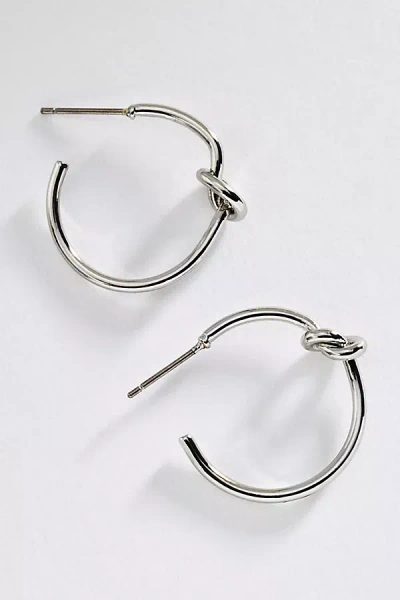 By Anthropologie Knotted Hoop Earrings In Silver