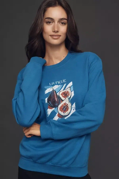 By Anthropologie La Figue Graphic Sweatshirt In Blue