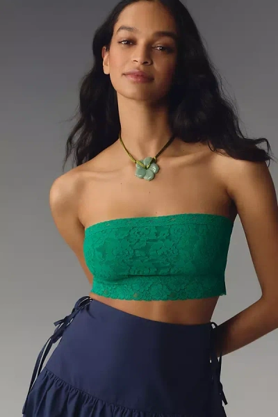 By Anthropologie Lace Bandeau Bra In Green