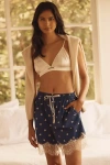 By Anthropologie Lace-hem Boxer Shorts In Blue