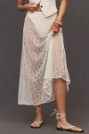 By Anthropologie Lace Maxi Slip Skirt In White