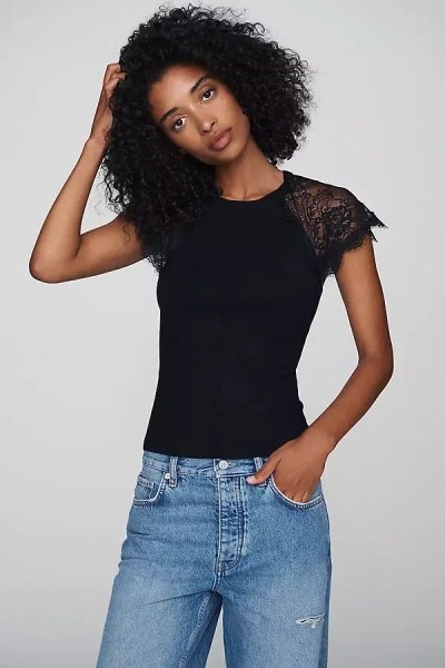 By Anthropologie Lace Open-back Sweater In Black