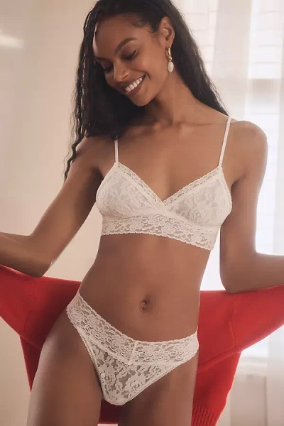 By Anthropologie Lace Thong In White