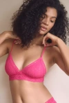 By Anthropologie Lace Triangle Bra In Purple