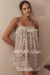 By Anthropologie Lace-trim Ruffle Mini Nap Dress