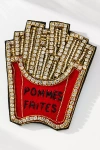 By Anthropologie Large Beaded Icon Brooch In Black