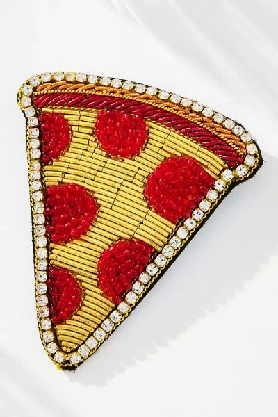 By Anthropologie Large Beaded Icon Brooch In Multi