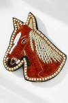 By Anthropologie Large Beaded Icon Brooch In Multi