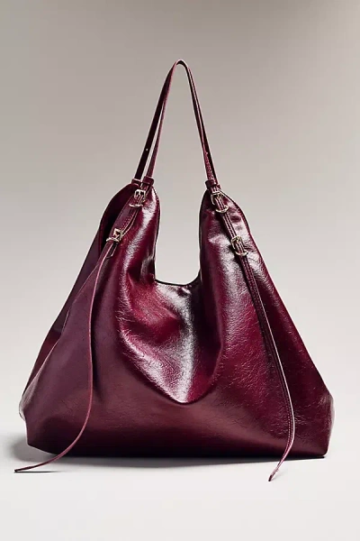 By Anthropologie Large Buckle Tote In Purple