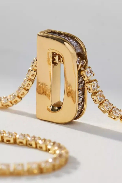 By Anthropologie Large Crystal Monogram Necklace