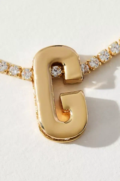 By Anthropologie Large Crystal Monogram Necklace