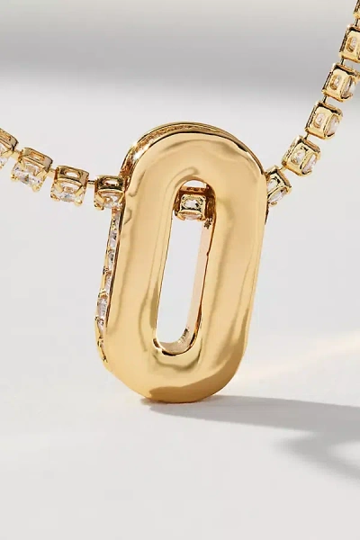 By Anthropologie Large Crystal Monogram Necklace