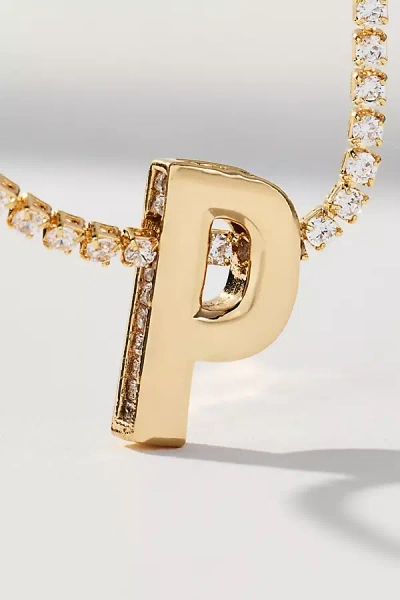 By Anthropologie Large Crystal Monogram Necklace