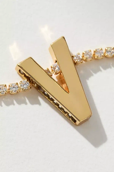 By Anthropologie Large Crystal Monogram Necklace