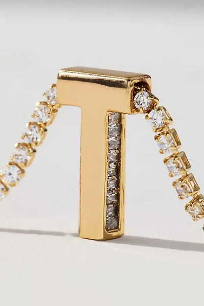 By Anthropologie Large Crystal Monogram Necklace