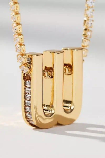 By Anthropologie Large Crystal Monogram Necklace