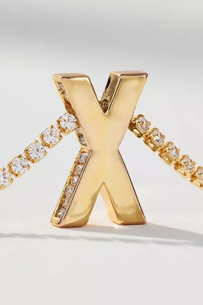 By Anthropologie Large Crystal Monogram Necklace