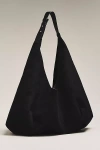 By Anthropologie Large Faux-suede Slouchy Tote In Black