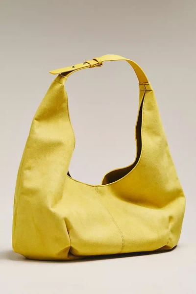 By Anthropologie Large Faux-suede Slouchy Tote In Yellow