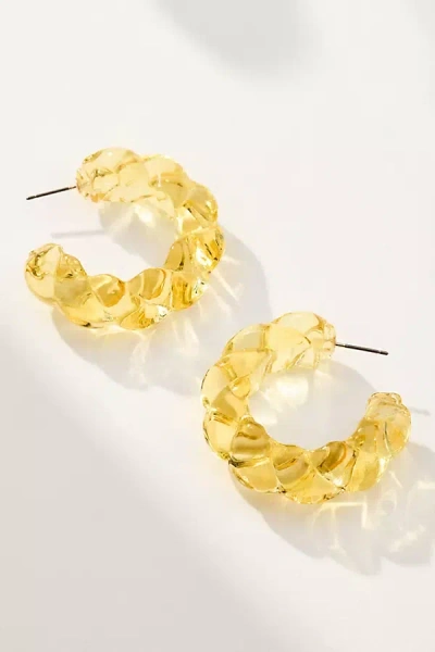 By Anthropologie Large Glass Rope Hoop Earrings