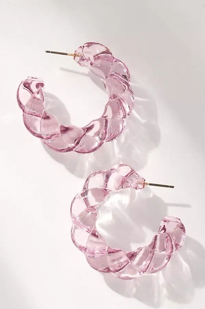 By Anthropologie Large Glass Rope Hoop Earrings