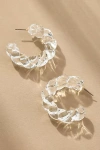 By Anthropologie Large Glass Rope Hoop Earrings In Clear
