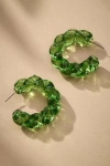 By Anthropologie Large Glass Rope Hoop Earrings In Green